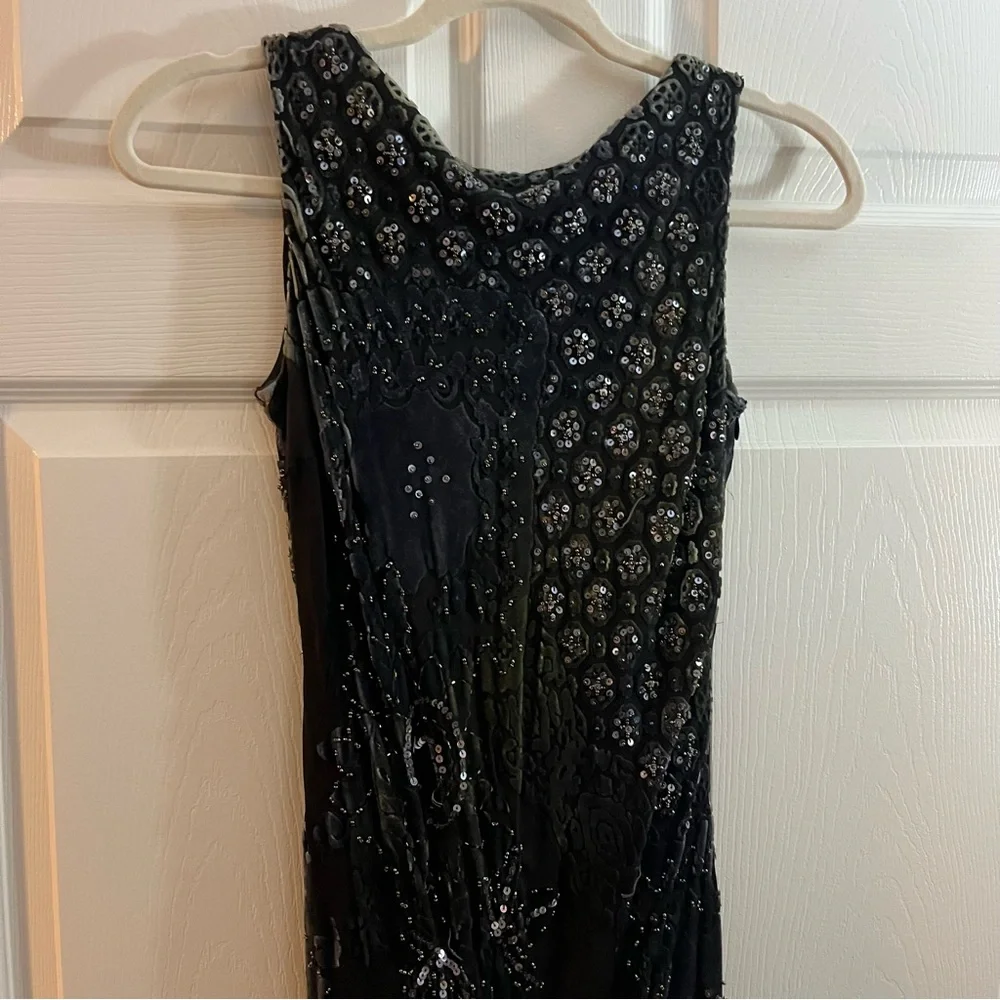 Sue Wong Velvet Burnout Beaded Dress 10 - Picture 3 of 11